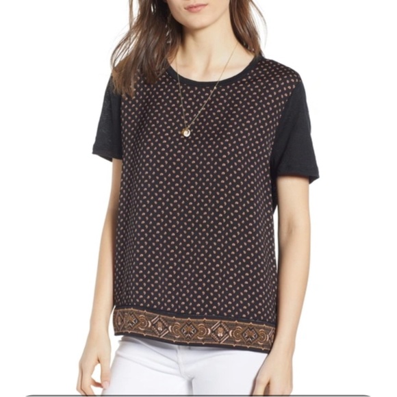 Scotch & Soda Tops - SCOTCH & SODA Mixed Media Tee size large